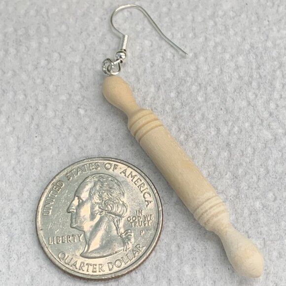 Rolling Pin Earrings, Cooking Earrings, Chef Earrings, Funny Food Earrings, Gift - Picture 5 of 6